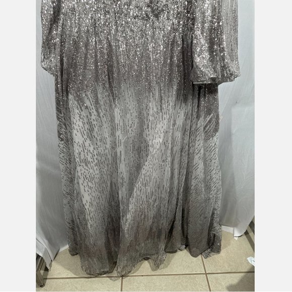 NWT $798 Mac Duggal [ 22 ] Jewel Encrusted Illusion Long Sleeve A-Line Gown Sive - Picture 12 of 16